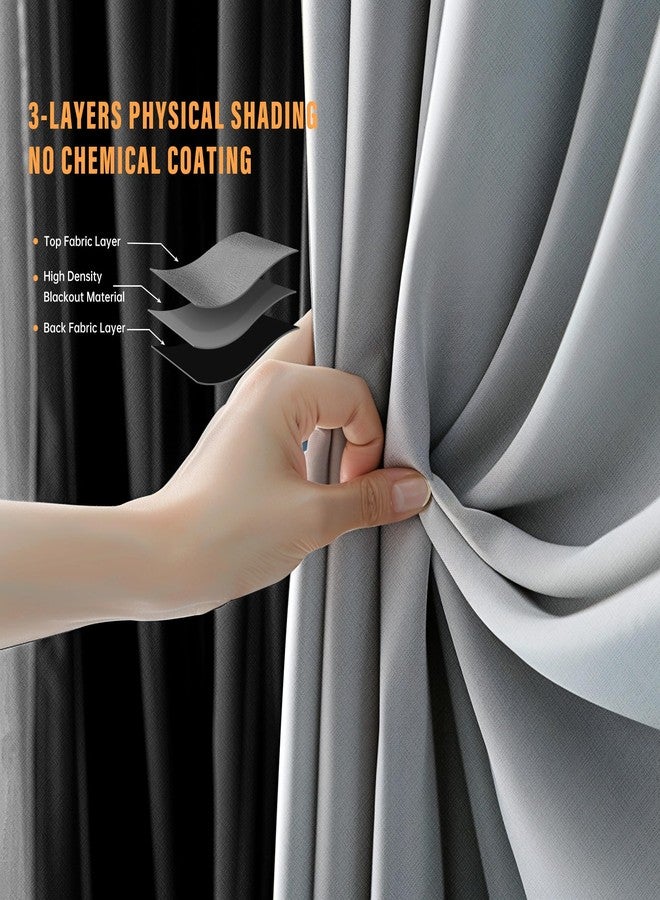 MaKefeile مجموعة ستائر فاصلة للغرف مع قضبان سقف مرنة، ستارة معتمة مثبتة على السقف، قضيب ستارة لفصل الغرف مع الحفاظ على الخصوصية (ستارة رمادية داكنة وقضيب أسود، عرض 8.3 × ارتفاع 7 قدم) - Image 5